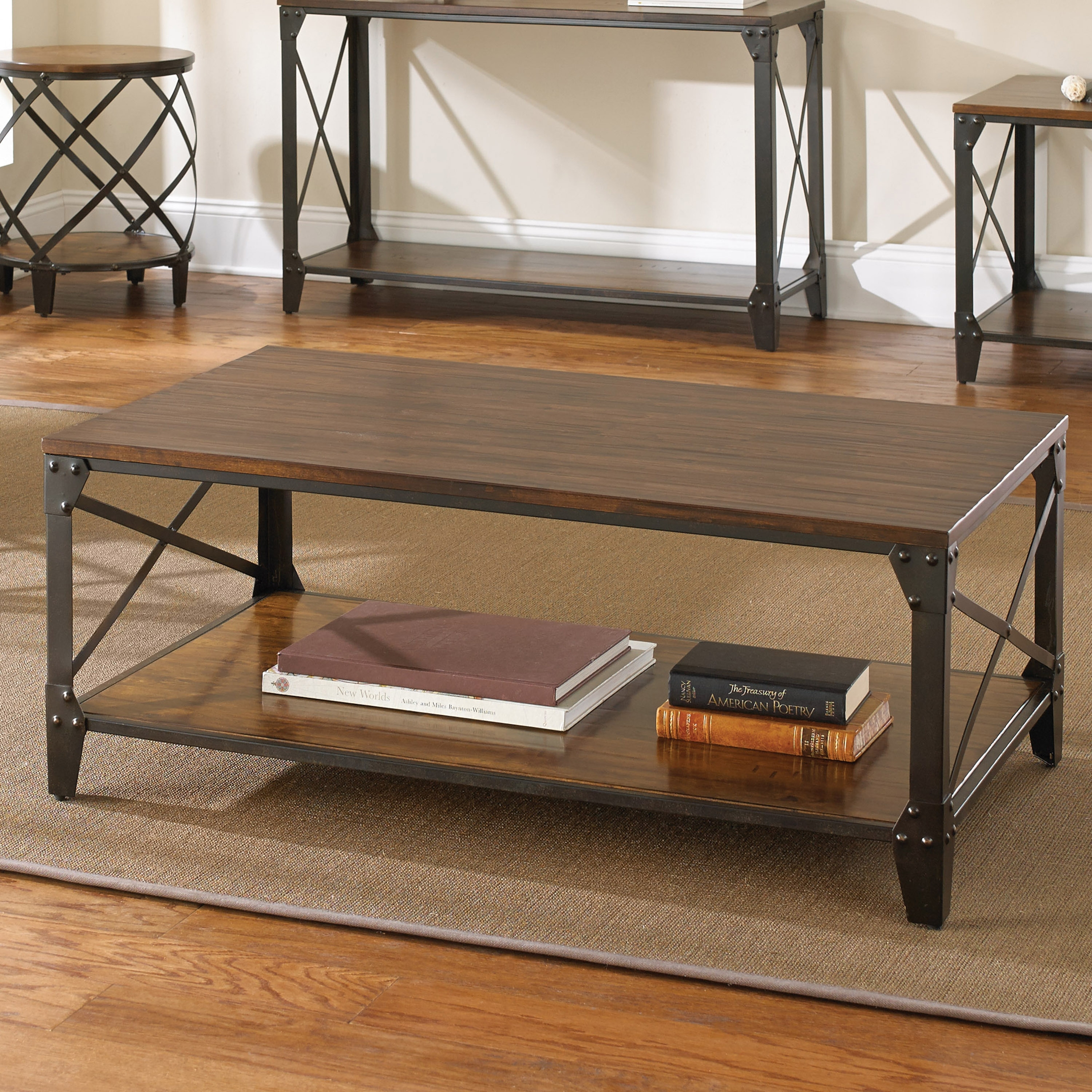 Carbon Loft Fischer Brown Solid Birch and Iron Rustic Coffee Table