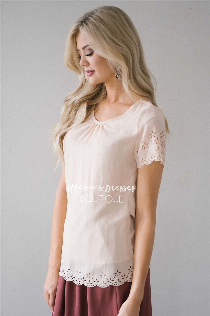 Living In The Moment Eyelet Blouse