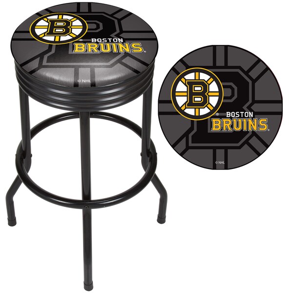 NHL Black Ribbed Bar Stool