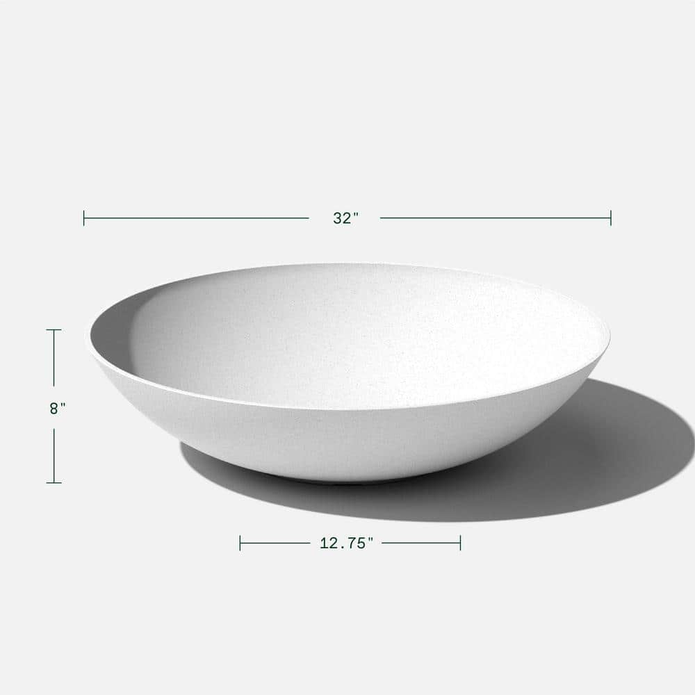 Veradek Lane Bowl 32 in. White Plastic Round Planter LBV32W