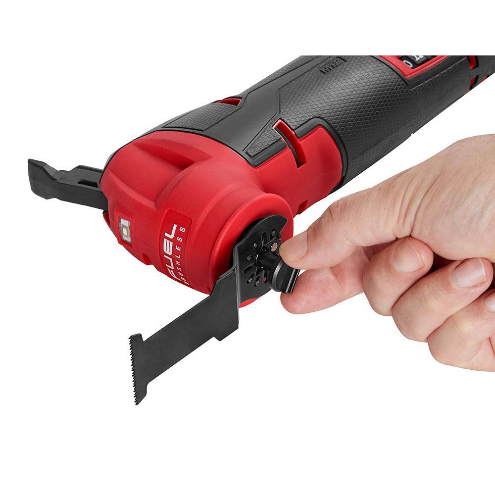 MW M12 FUEL 12V Lithium-Ion Cordless Oscillating Multi-Tool Kit with Oscillating Multi-Tool Blade Kit (20-Piece) 2526-21XC-49-10-9220