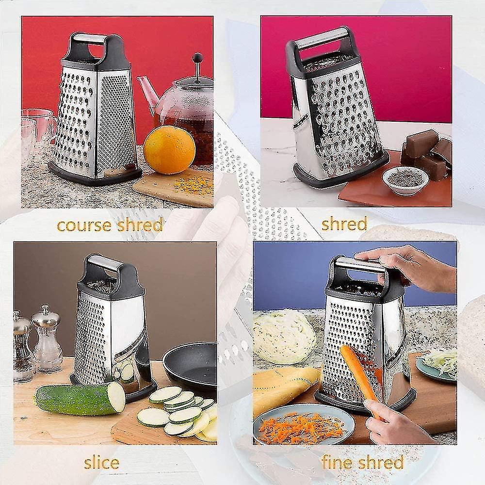 2023-4-sided Grater Stainless Steel Kitchen Grater For Coarse And Fine Rasp For Fruit. Vegetable Gif