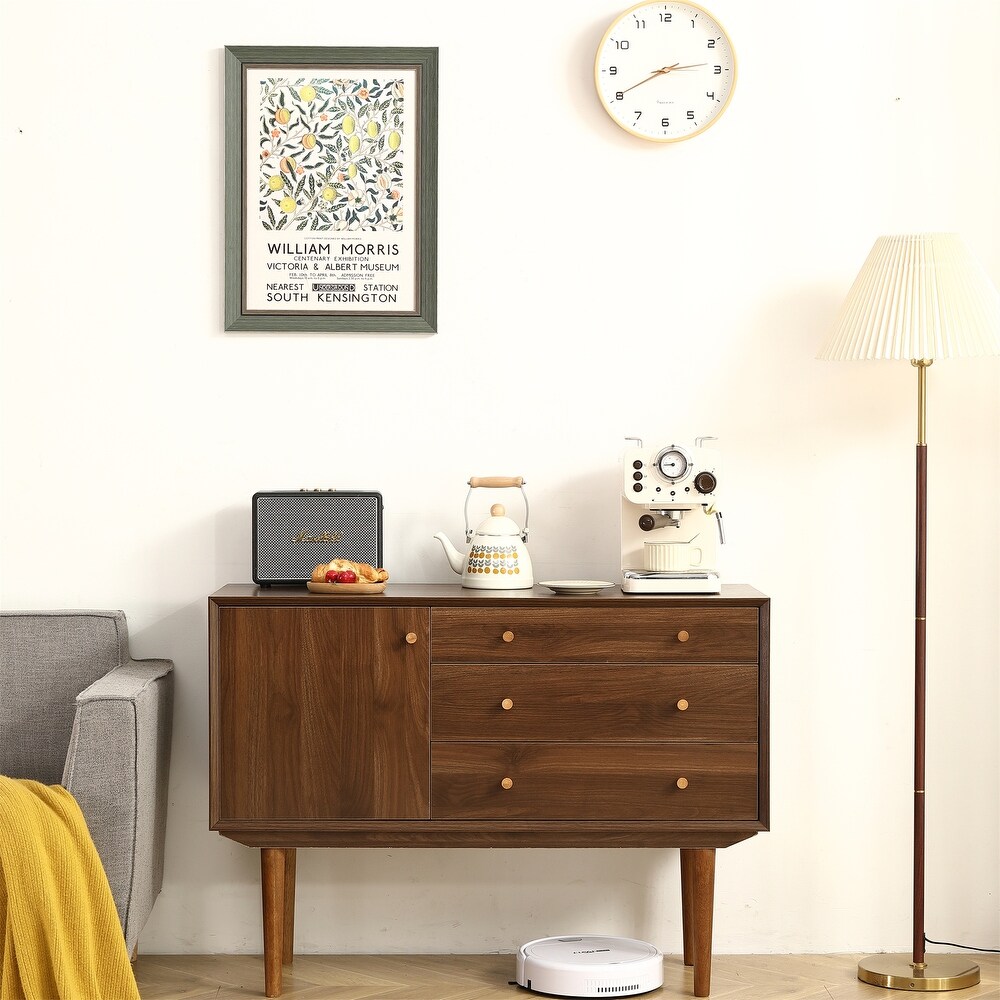 Modern Buffet Cabinet Sideboard with Walnut Finish