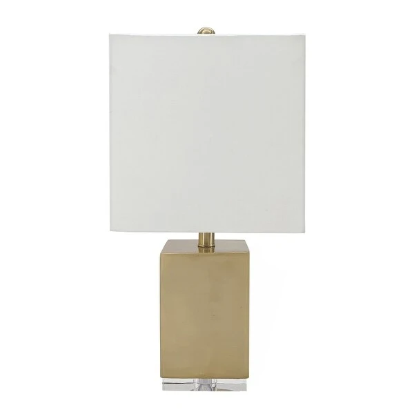 AandB Home Metal Square Table Lamp - Gold/White