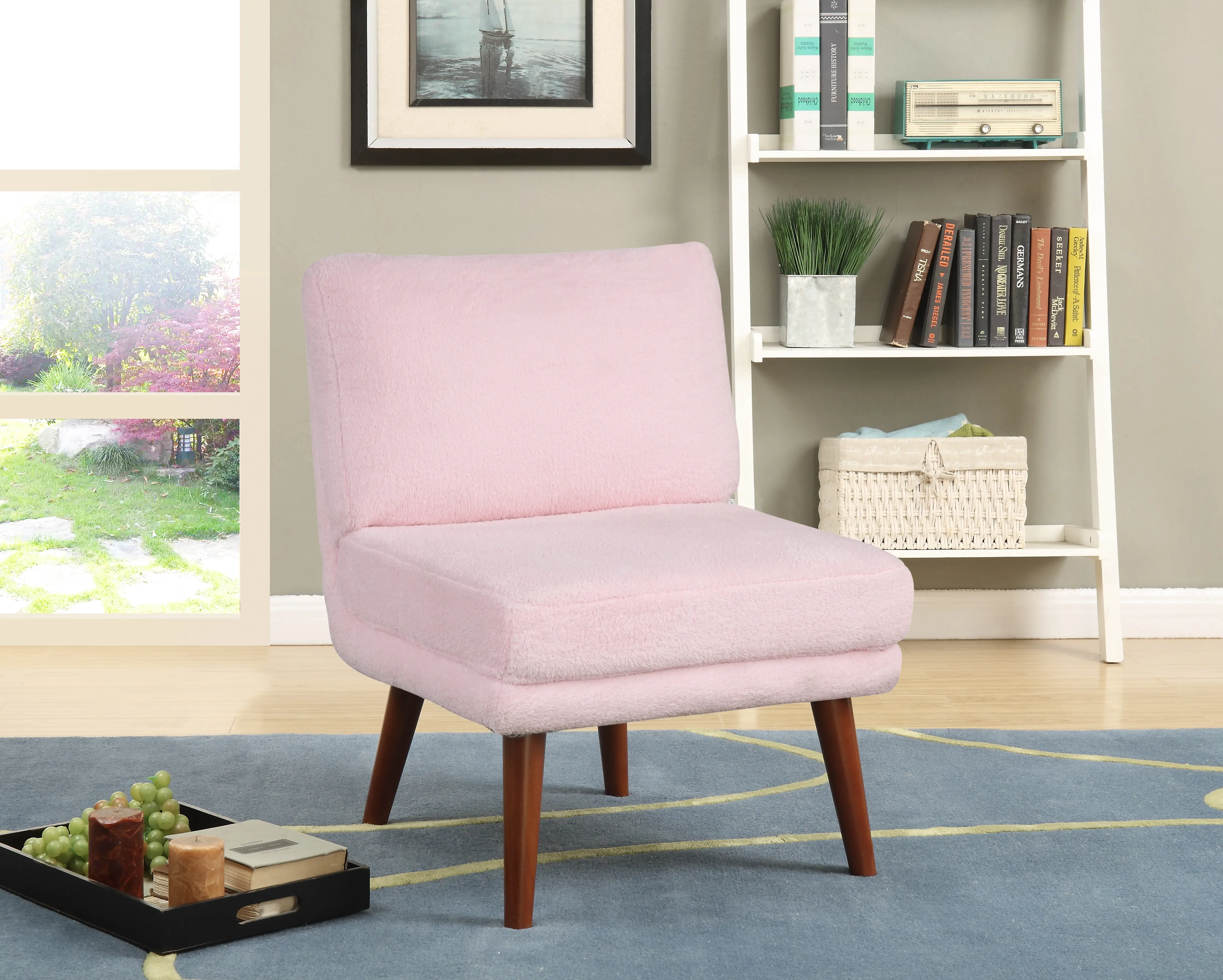 Prem Pink Armless Accent Chair