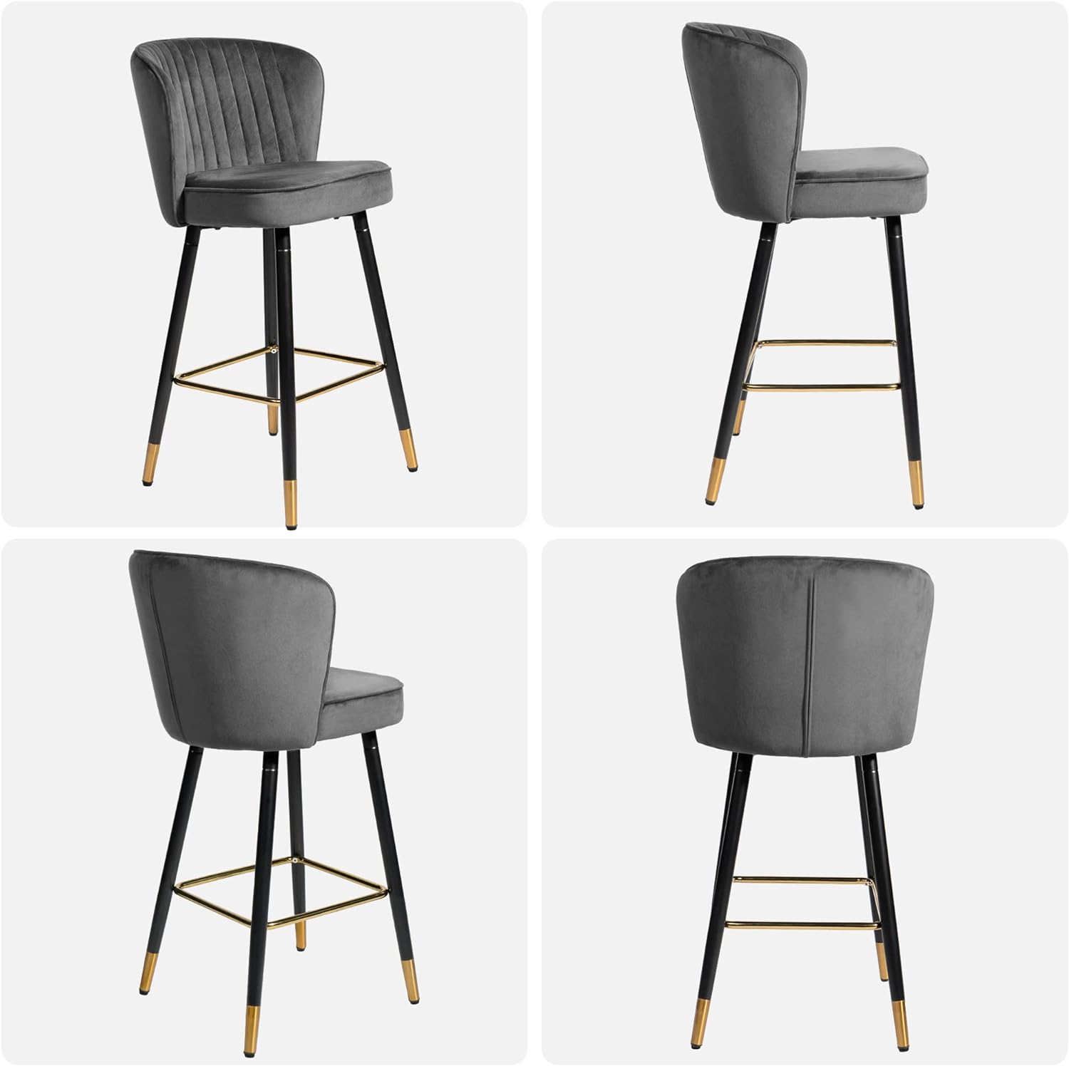 Bar Stools Upholstered Bar Chairs Set of 2 Height 27.7 inches