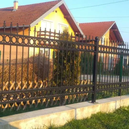 Factory Supply Bent Top Designs For Steel Fence Zinc Steel Fence Panels Wrought Iron Fence