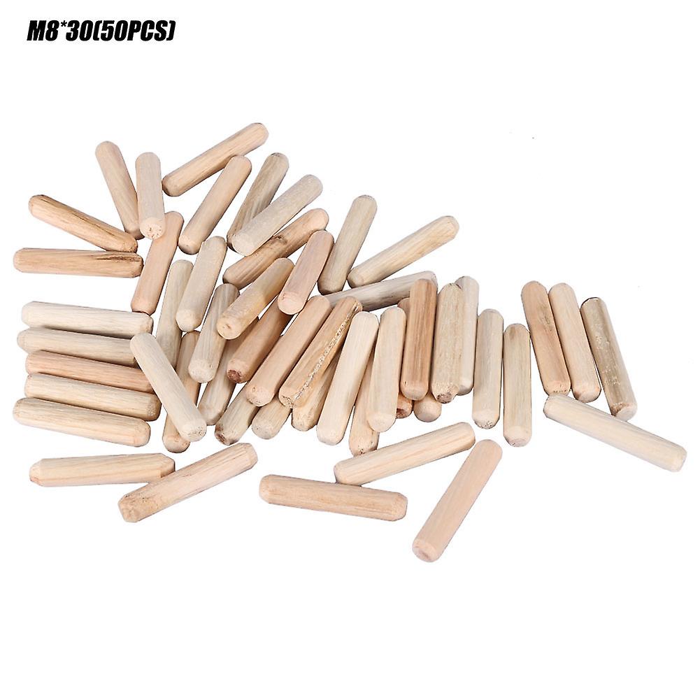 50 Pcs M8 Fluted Wood Dowel Pins Fluted Dowel Pin Wooden Dowel Stick For Cabinet Drawer[m8*40(50pcs)]