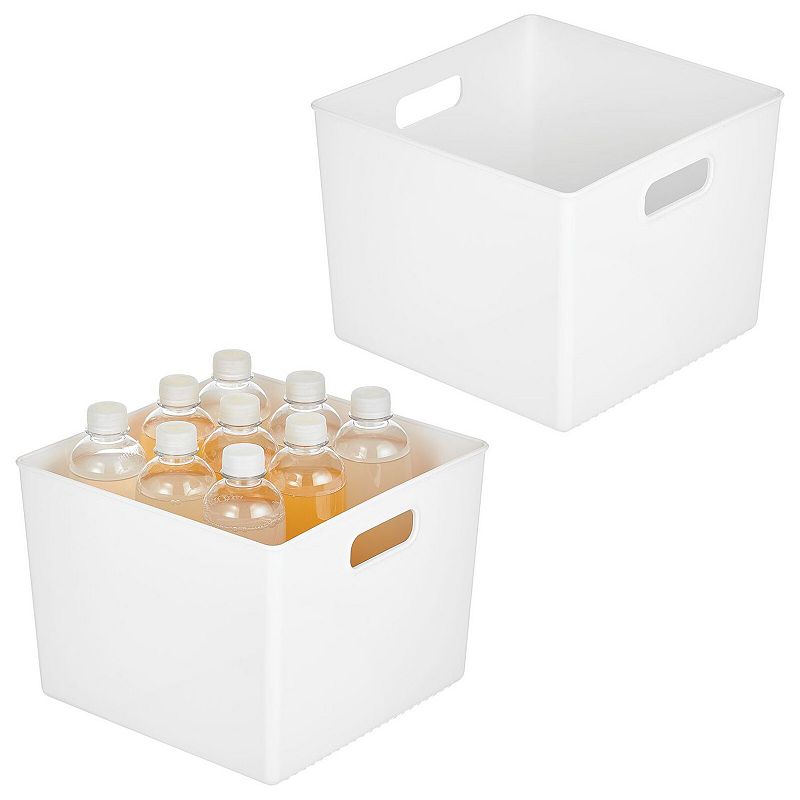 mDesign 10 x 10 x 7.75 Plastic Kitchen Pantry Storage Organizer Container Bin - 2 Pack