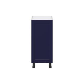 J COLLECTION 15 in. W x 14 in. D x 34.5 in. H Devon Painted Blue Shaker Assembled Shallow Base Kitchen Cabinet with Inner Drawers DSB1514FHI3(LR)-DV