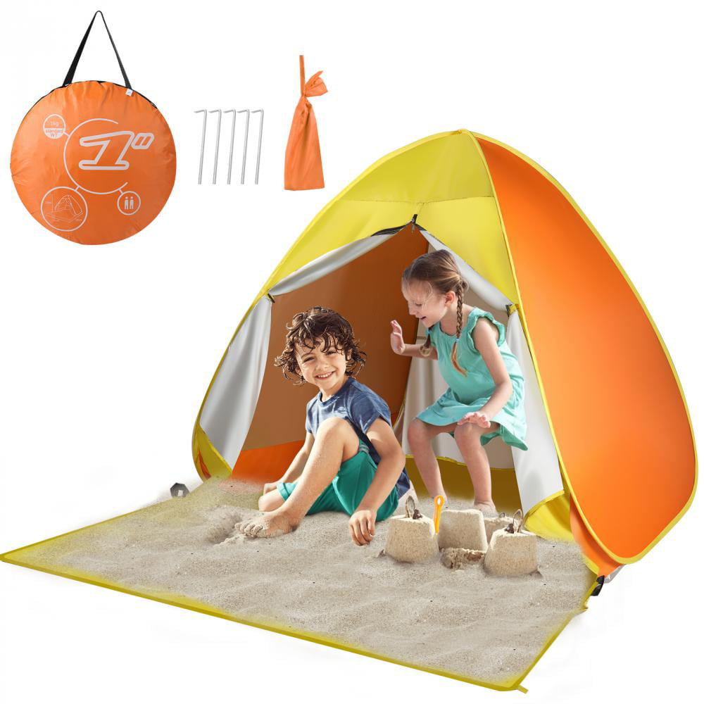 Pop Up Beach Tent， Mini Size Beach Shelter Tent for UPF 50 UV Protection， Instant Portable Beach Sun Shade Tent with Carry Bag