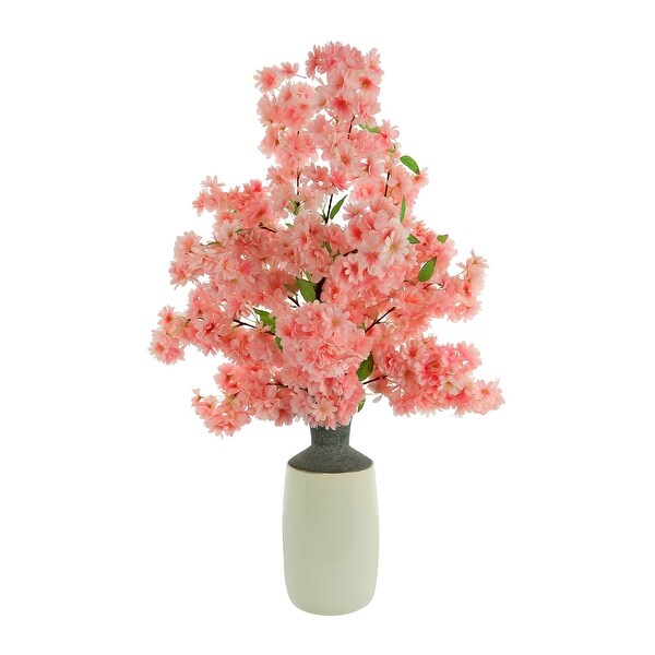 Cherry Blossom Florals in a Ceramic Vase