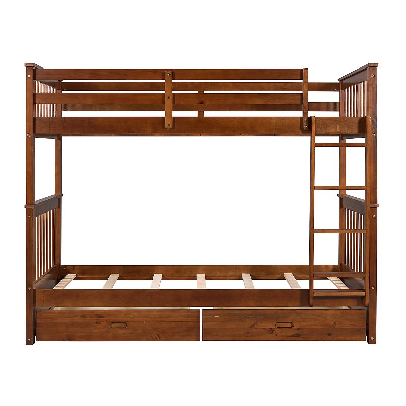 Merax Bunk Bed with Ladders and Two Storage Drawers