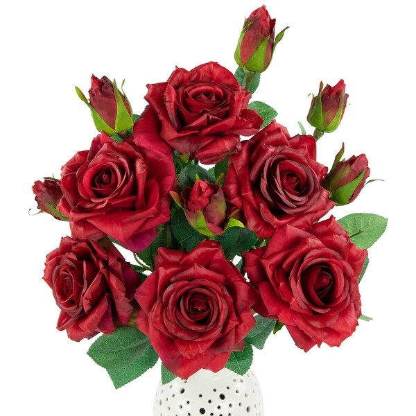 real touch™ red artificial rose stems set of 6 19