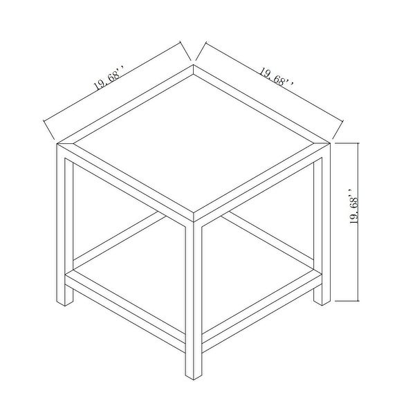 Carbon Loft Esposito Modern and Contemporary Wood and Metal Square End Table with Shelf