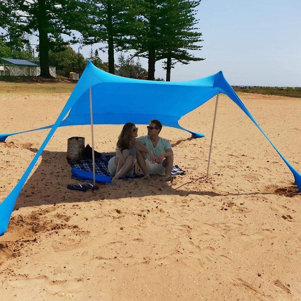 Beach Sunshade Uv Protection Shelter With Sand Anchor With Carry Bag Bench Tent For 3-5 Person Outdoor Awning Green