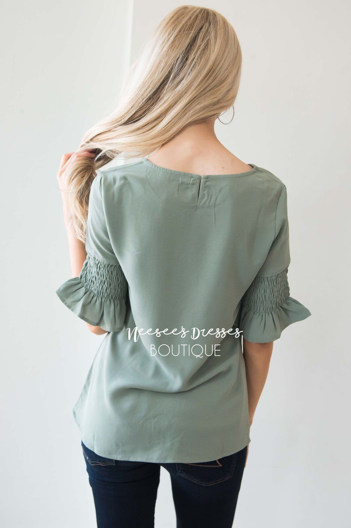 Something New Gathered Sleeve Top