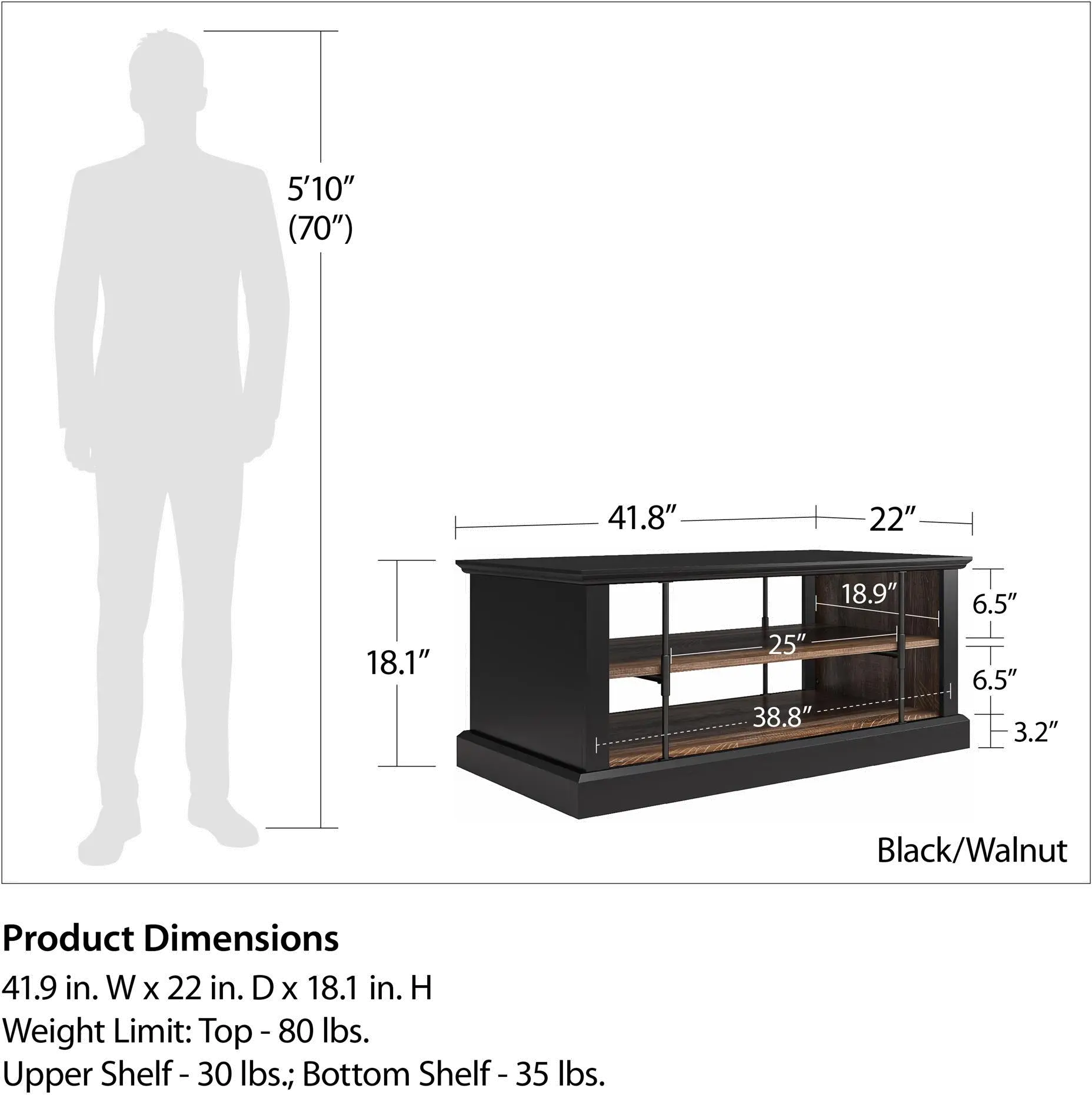 Hoffman Two-Toned Coffee Table with Shelves