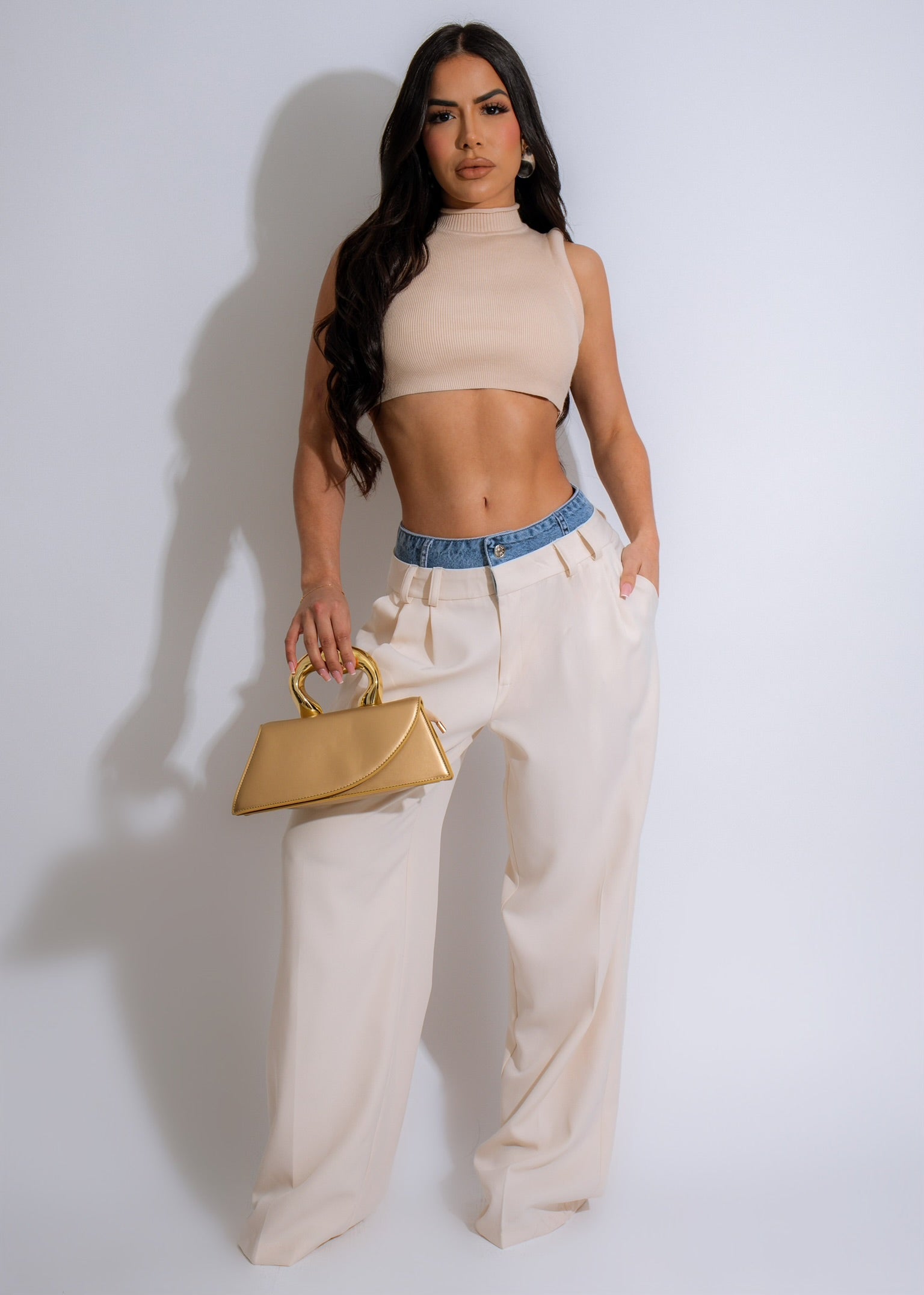 Invite Me Denim Pants Nude