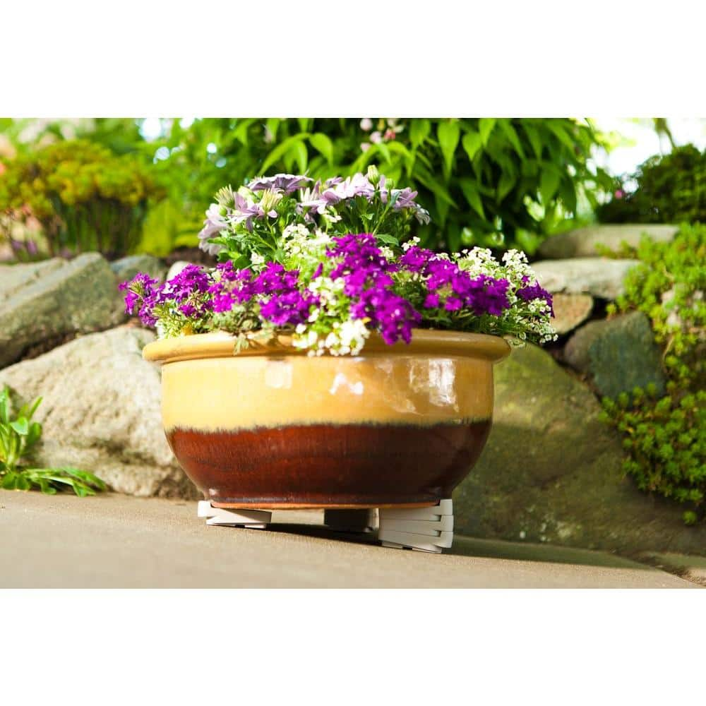 The Plant Stand 2-1/4 in. W x 2-3/4 in. L Light Gray Plastic Pot Toes (12-Pack) PTC-12LGHT