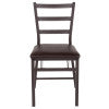 Flash Furniture HERCULES Series Brown Folding Ladder Back Metal Chair with Brown Vinyl Seat