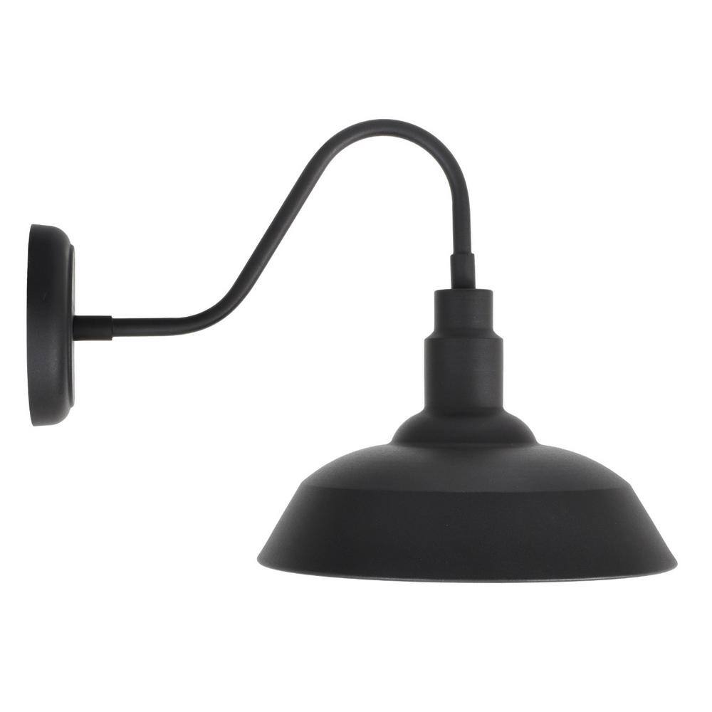 Sylvania Easton 1-Light Antique Black Outdoor Wall Mount Barn Light Sconce with Edison LED Light Bulb Included 60062