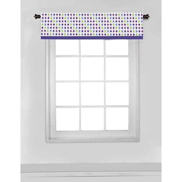 Bacati Pearl String Purple Aqua Lime Plum Window Valance