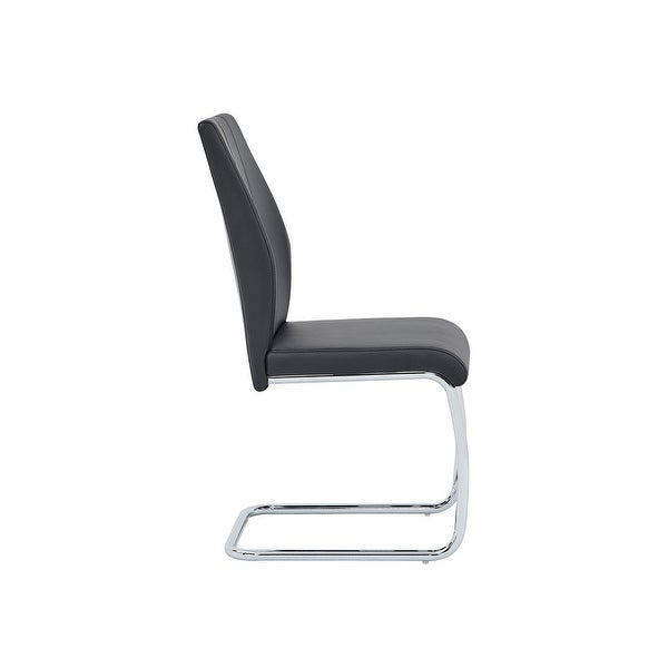Best Master Furniture Upholstered Contemporary Faux Leather Side Chairs (Set of 2)