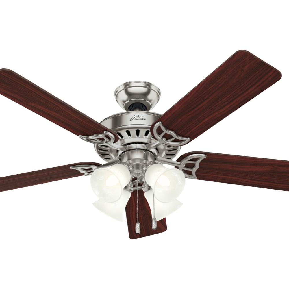 Hunter Studio Series Ceiling Fan 52 Brushed Nickel Cherry