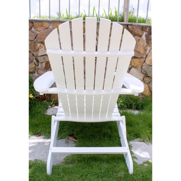 Northbeam Outdoor Garden Portable Foldable Wooden Adirondack Deck Chair With Easy To Fold Design White