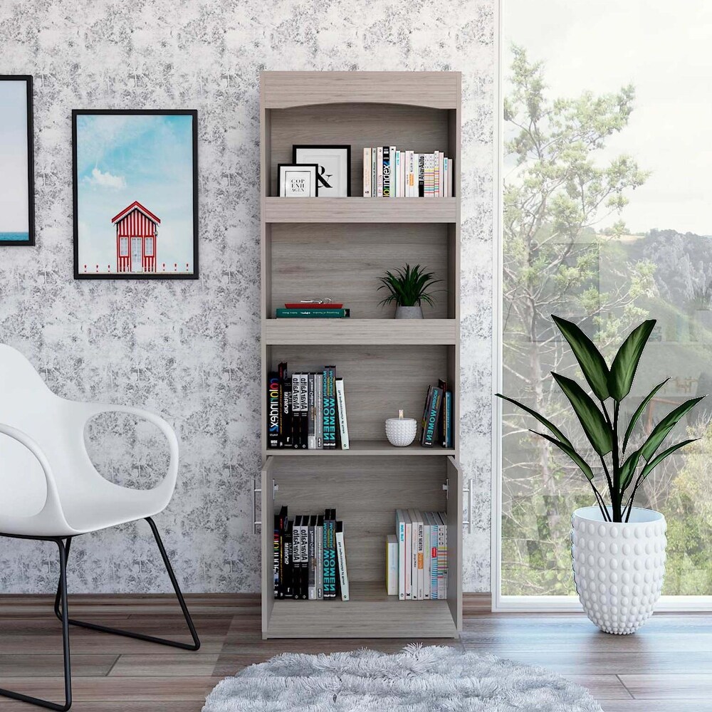 FM Furniture Durango Bookcase  Three Shelves  and Double Door Cabinet