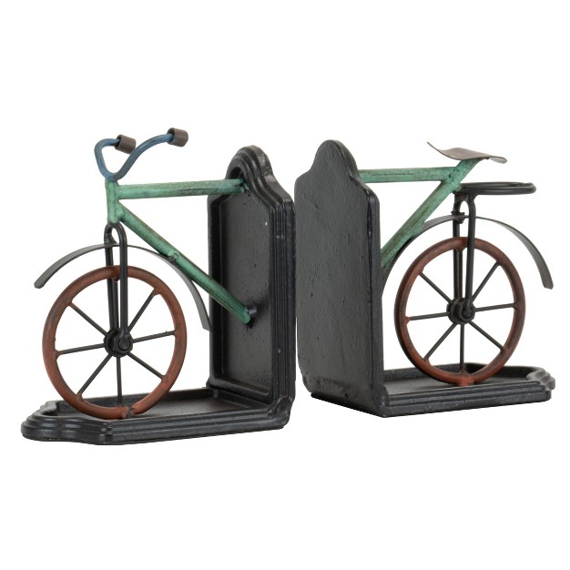 Multicolor Set Of 2 Metal Bicycle Bookends Foreside Home amp Garden