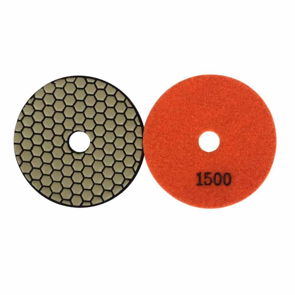 EDiamondTools 7 in. Dry Diamond Polishing Pad Set for Stone and Concrete (#50 to #3000 Grit) with Aluminum Backing Pad RDP7512481530A