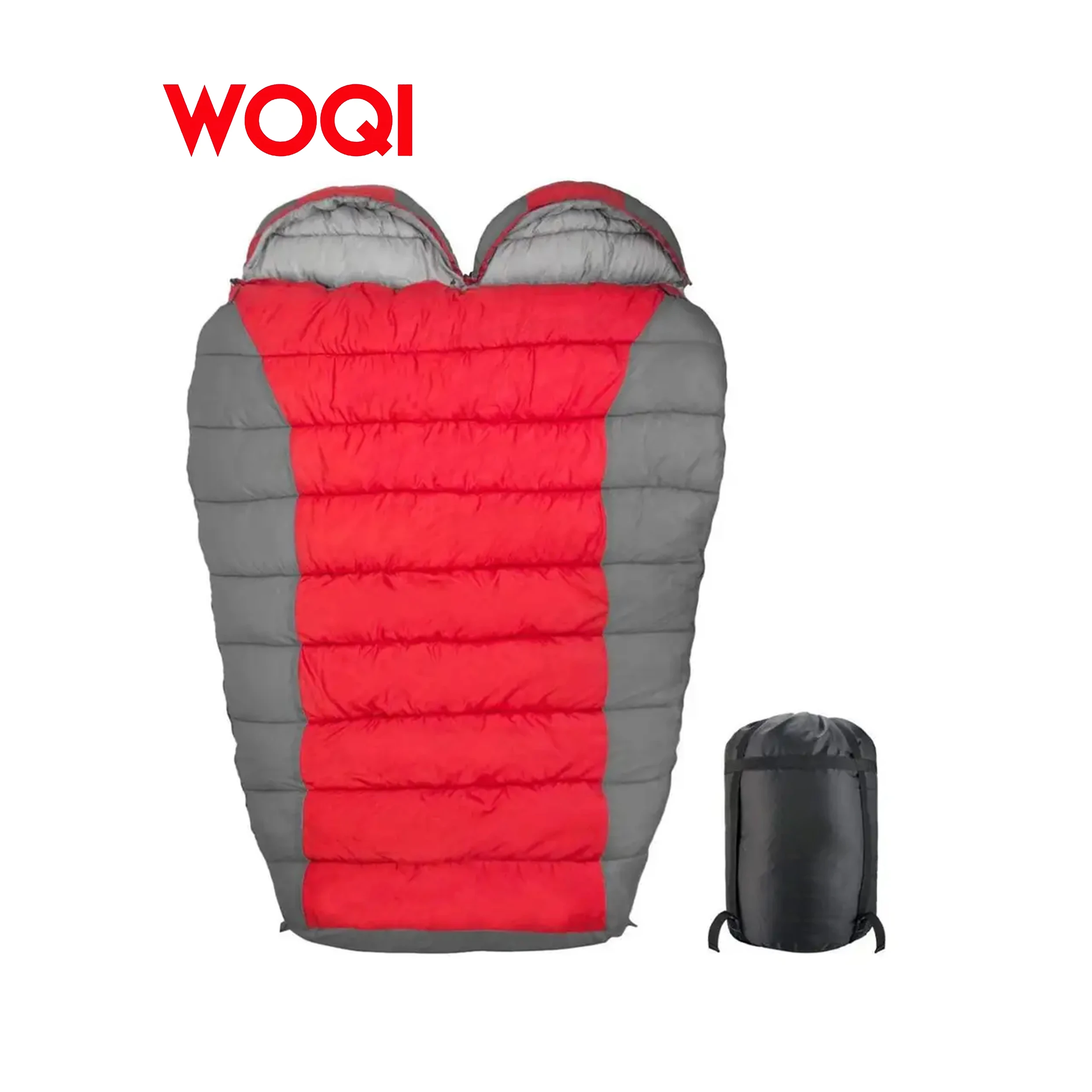 Woqi Double Sleeping Bag with Compression Sack  Lightweight Mummy Bags for Adult Camping  Backpacking  Hiking  Traveling