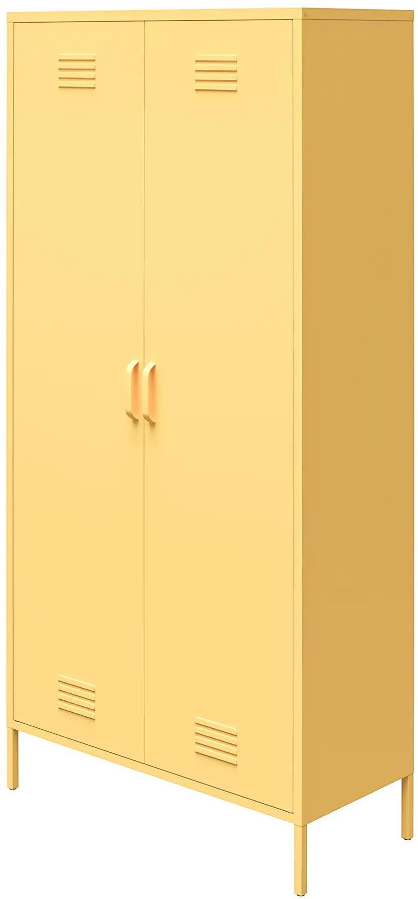 Cache Yellow Tall 2 Door Metal Locker Cabinet