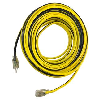 Husky VividFlex 25 ft. 123 Heavy Duty IndoorOutdoor Extension Cord with Lighted End Yellow 24025HY