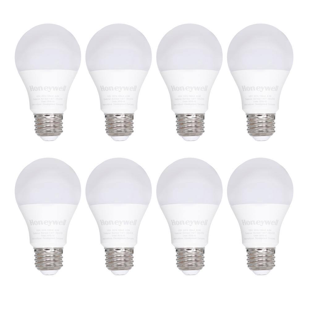 Honeywell 60-Watt Equivalent A19 Non-Dimmable Energy Saving LED Light Bulb Soft White (8 per Box) A196021HQ800