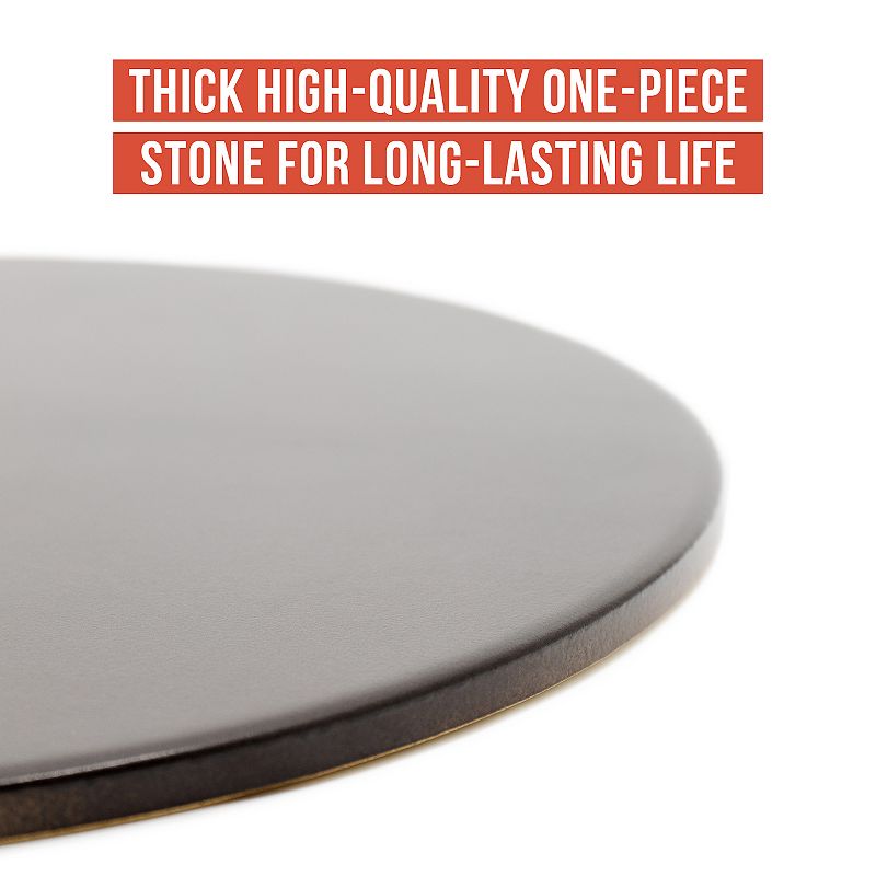 Chef Pomodoro Round Pizza Stone For Grill And Oven， Natural Baking Stone For Ovens And Grills - 15