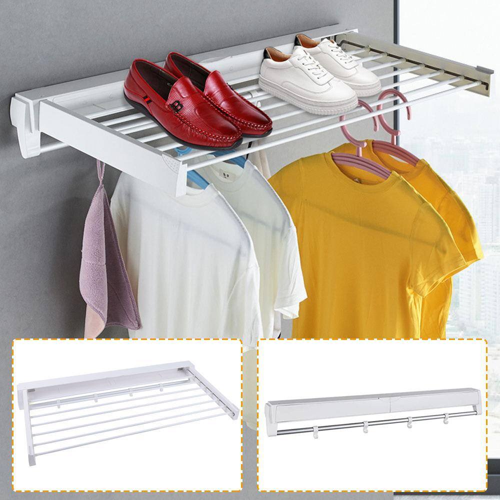 YIYIBYUS 33.66 in. x 14.76 in. White Collapsible Clothes Towels Drying Rack HG-HSYXF-7023