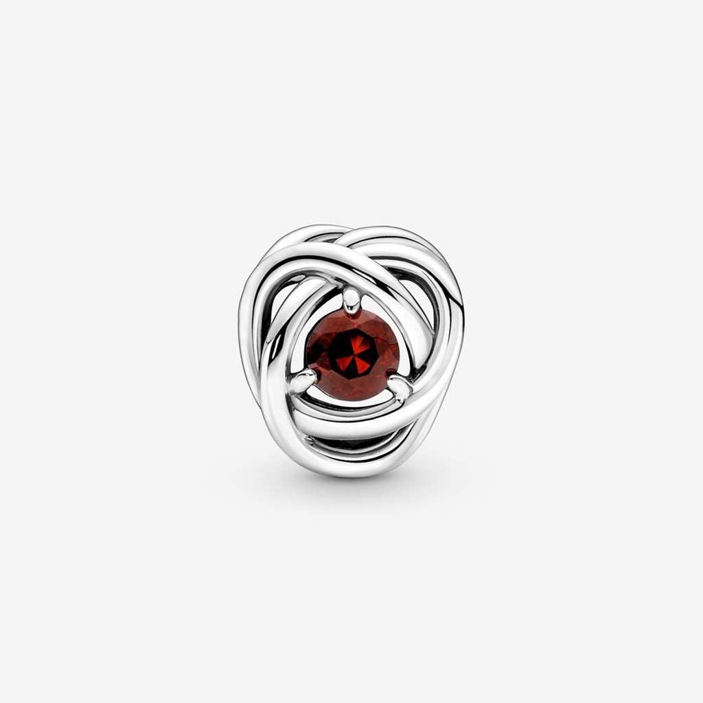 PANDORA  January Red Eternity Circle Charm