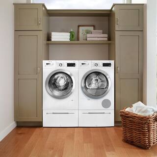 Bosch 800 Series 24 in. 2.2 cu. ft. 240-Volt White with Chrome Accents High-Efficiency Front Load Smart Washer ENERGY STAR WAW285H2UC