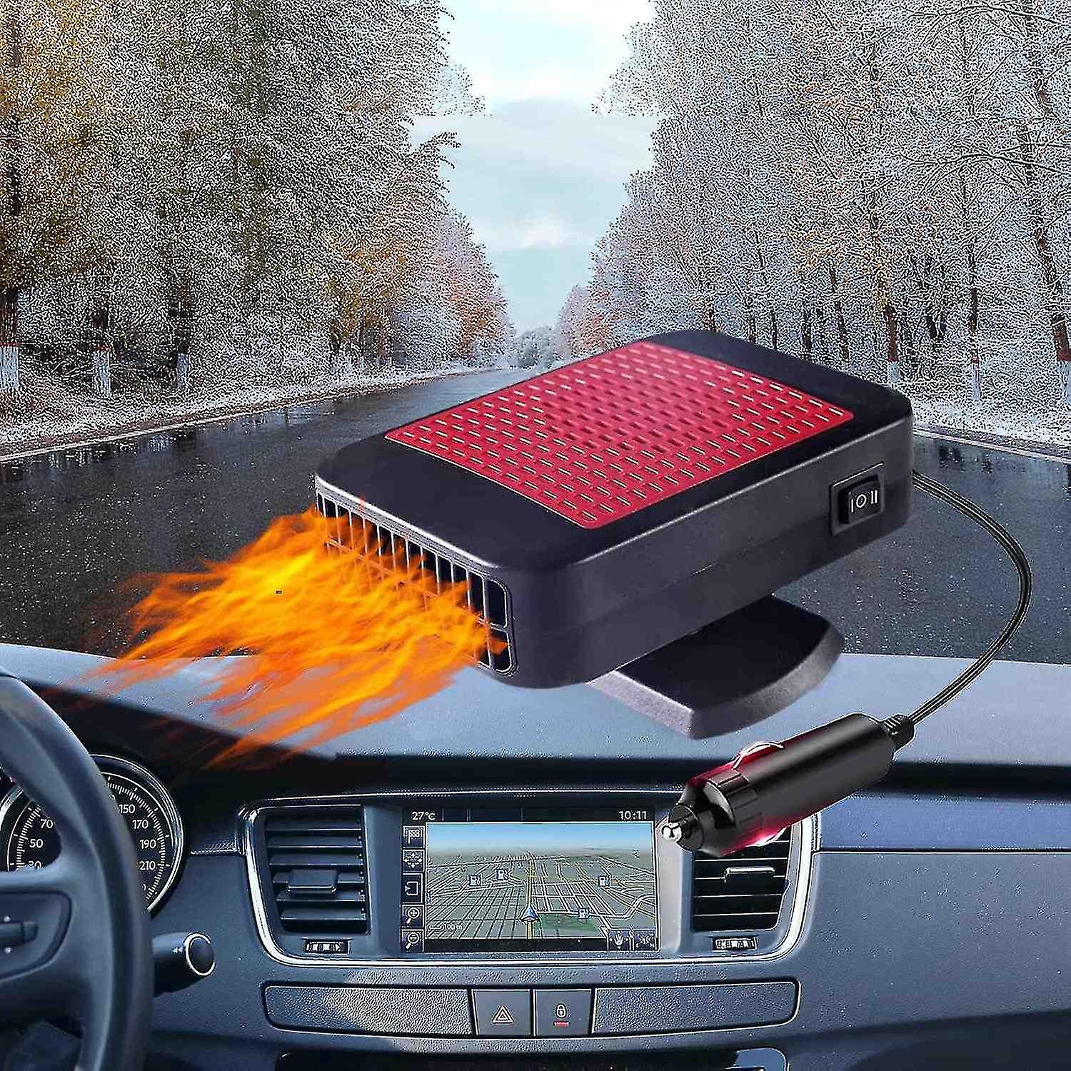 Portable Car Heater，360 Rotatable 12v 200w Car Heater Defroster 2 In 1 Heating and Cooling Fan Windshi