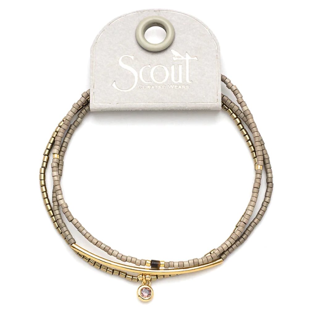 Scout Curated Wears  Tonal Chromacolor Miyuki Bracelet Trio - Pewter/Gold