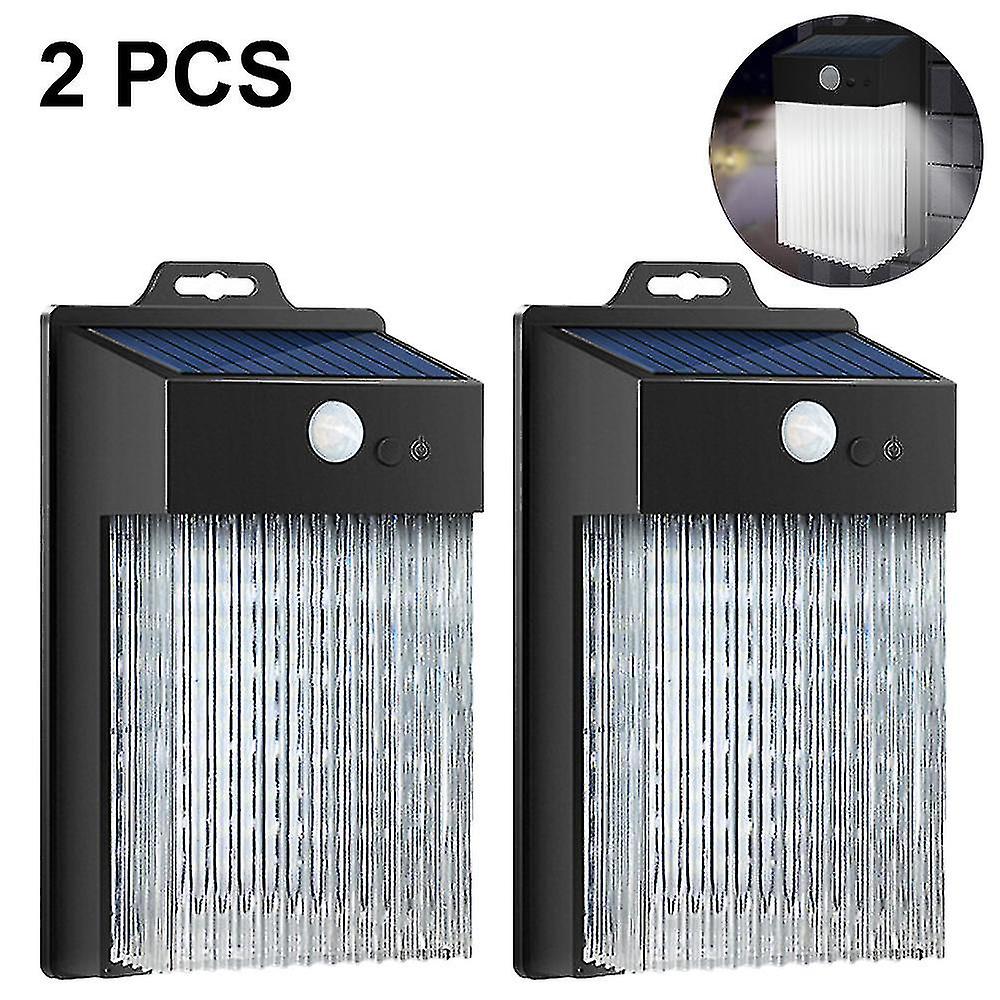 2 Pcs Led Solar Lights Outdoor， Exterior Solar Powered Lights Security Motion Sensor Lights With 3 Lighting Modes， Ip65 Waterproof Wireless For Outsid