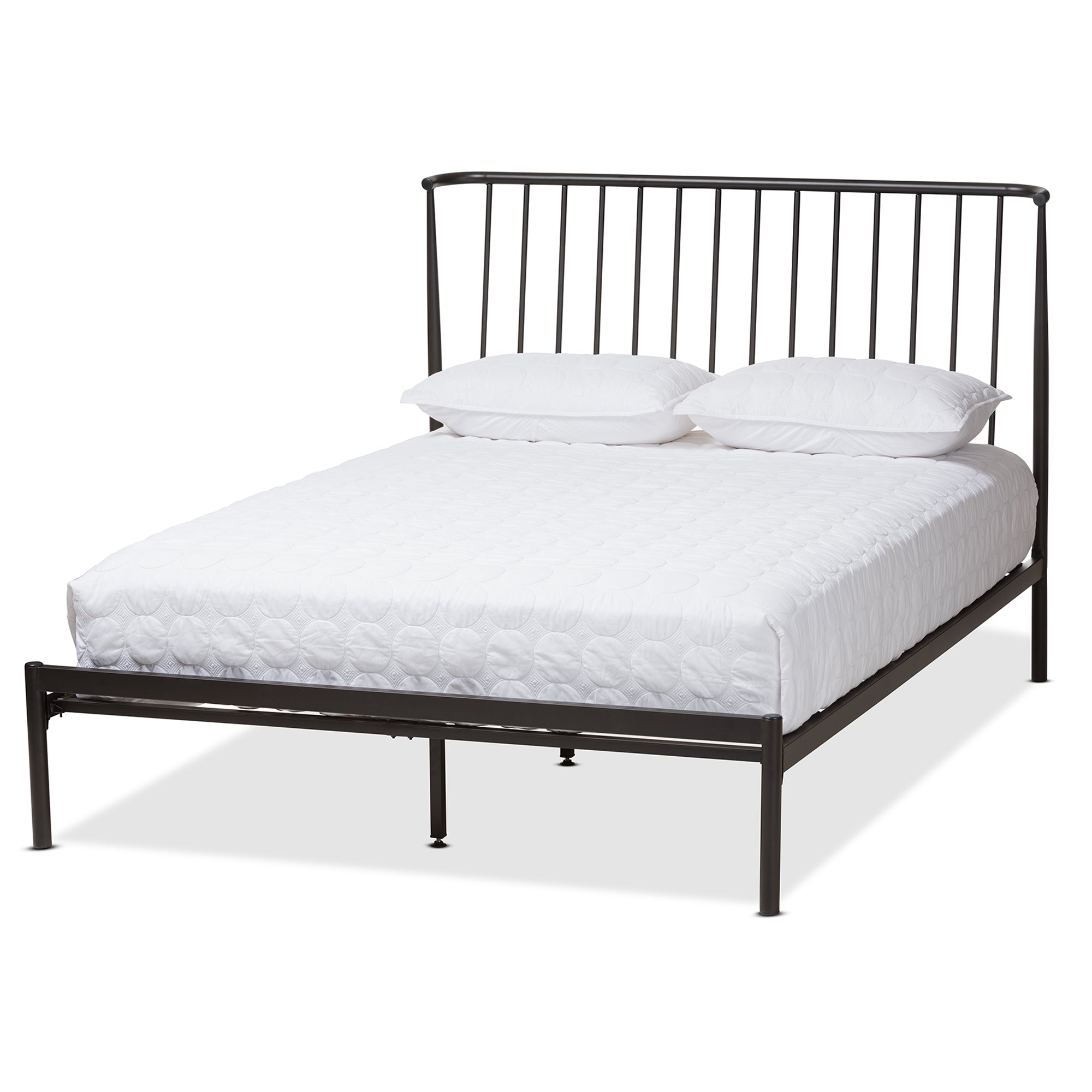 Baxton Studio Sabine Modern and Contemporary Black Finished Metal Platform Bed, Full