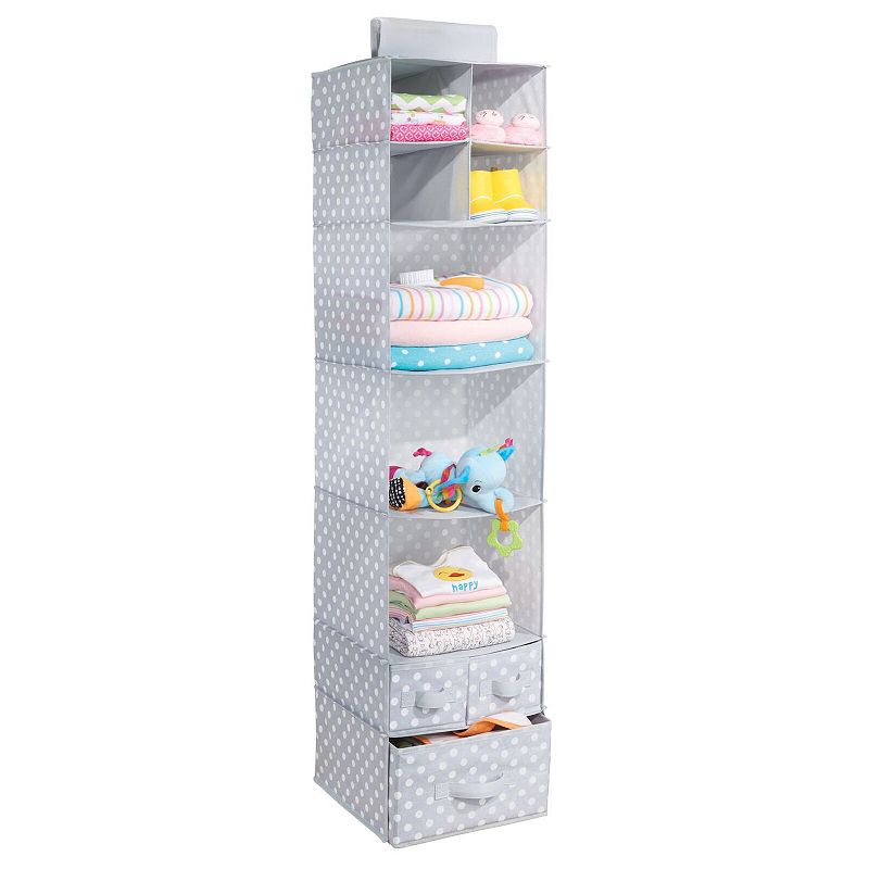 mDesign Fabric Over Closet Rod Hanging Storage Organizer