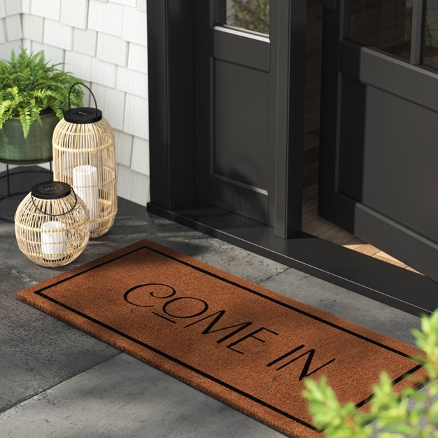 1 x27 8 quot x4 x27 x27 come In x27 Coir Doormat Natural