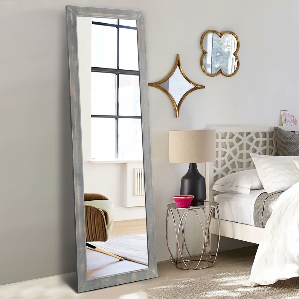 Wood Bedroom Dressing Full length Mirror with Standing