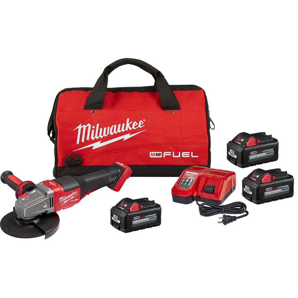 MW M18 FUEL 18V Lithium-Ion Brushless Cordless 4-12 in.6 in. Grinder with Paddle Switch Kit WThree 6.0Ah Batteries 2980-21-48-11-1862