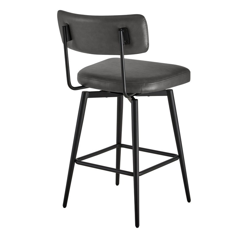 Elise Counter Height Swivel Bar Stool Chairs Set of 2 with Metal Frame